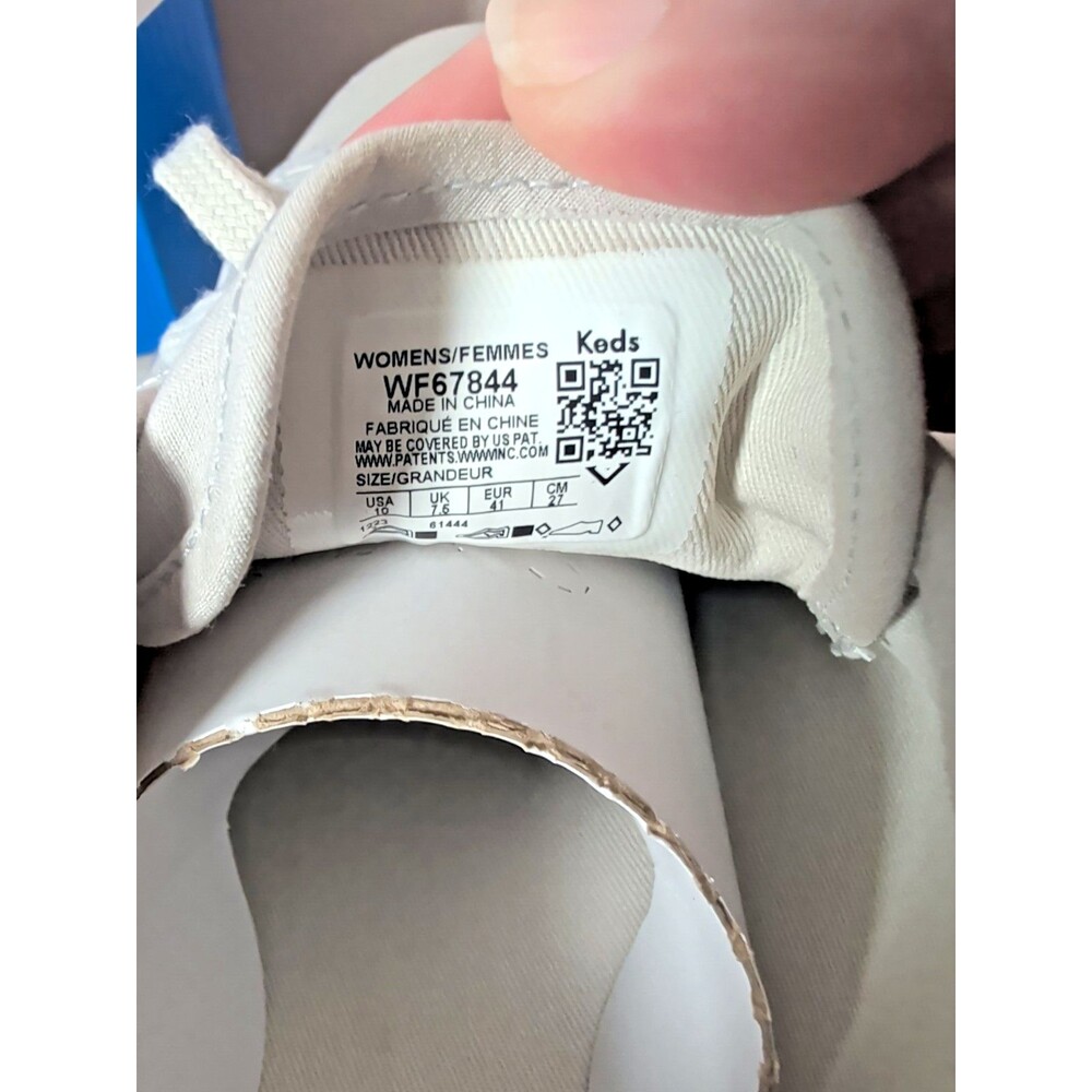 Keds Women's Triple Up Platform Sneakers - White & Gray Canvas Fashion Size 10 - Picture 9 of 12